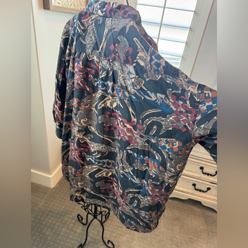 Men’s vintage Freelance 100% Silk button up size XL - Picture 5 of 9